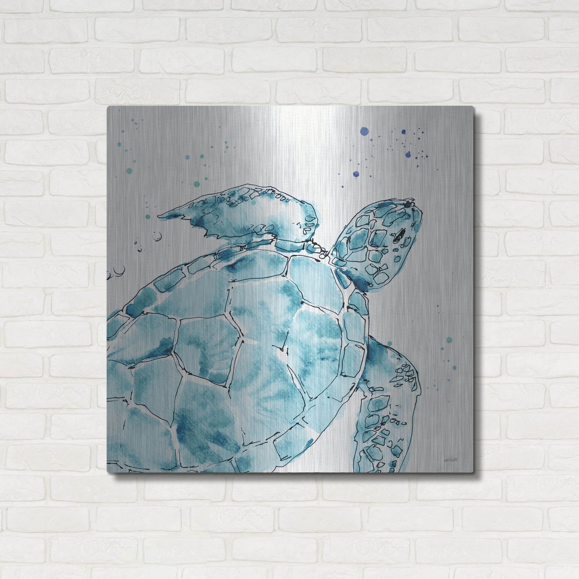 Luxe Metal Art 'Deep Sea IX' by Anne Tavoletti, Metal Wall Art,36x36