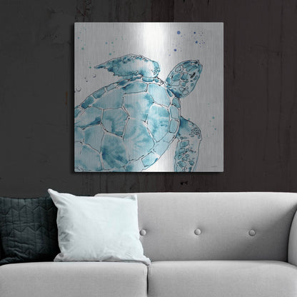 Luxe Metal Art 'Deep Sea IX' by Anne Tavoletti, Metal Wall Art,36x36