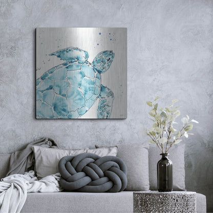 Luxe Metal Art 'Deep Sea IX' by Anne Tavoletti, Metal Wall Art,36x36