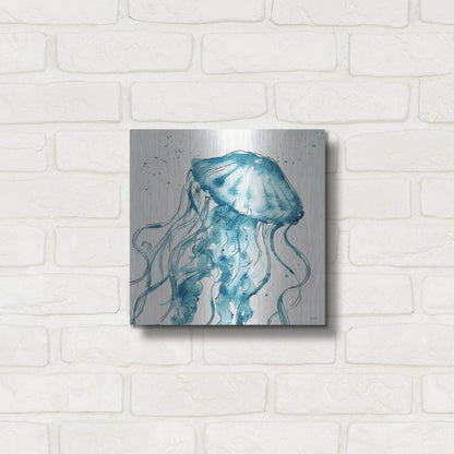 Luxe Metal Art 'Deep Sea X' by Anne Tavoletti, Metal Wall Art,12x12