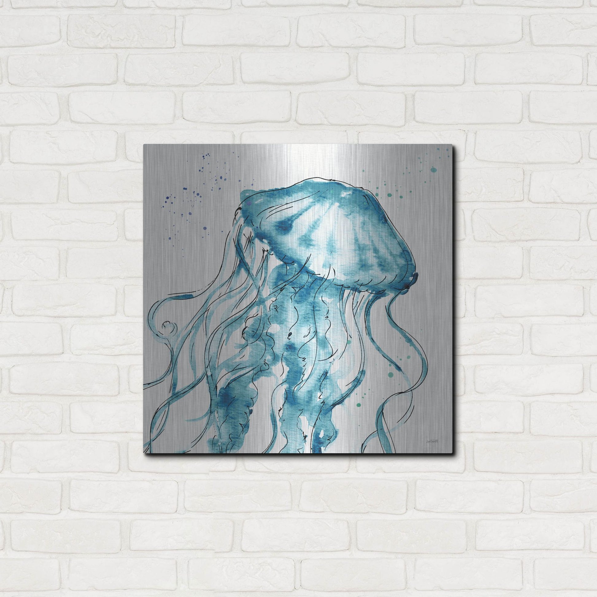 Luxe Metal Art 'Deep Sea X' by Anne Tavoletti, Metal Wall Art,24x24