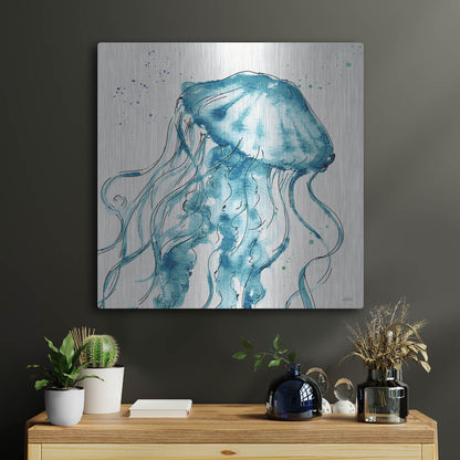 Luxe Metal Art 'Deep Sea X' by Anne Tavoletti, Metal Wall Art,24x24