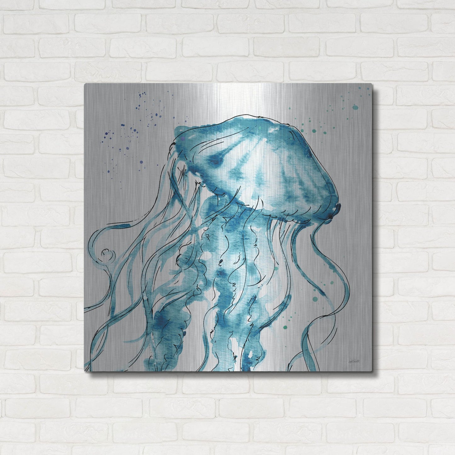 Luxe Metal Art 'Deep Sea X' by Anne Tavoletti, Metal Wall Art,36x36