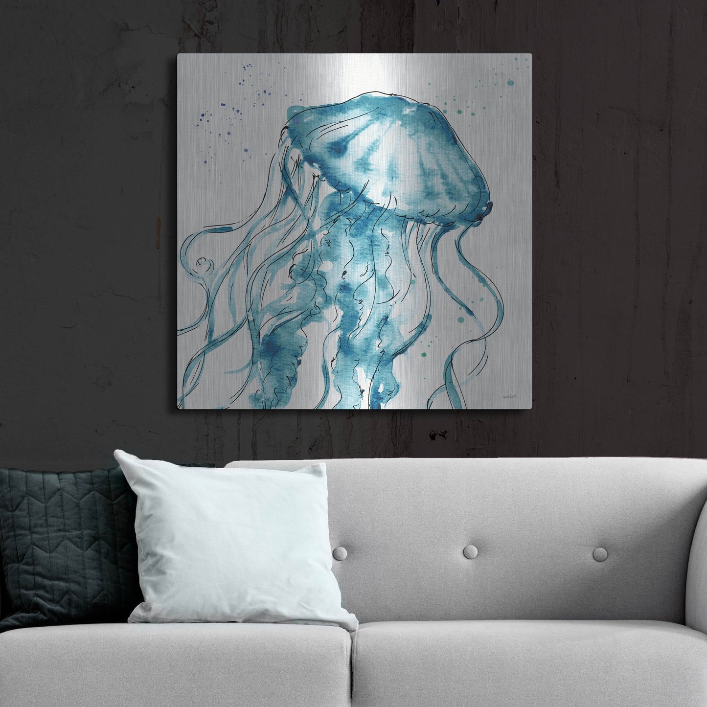 Luxe Metal Art 'Deep Sea X' by Anne Tavoletti, Metal Wall Art,36x36
