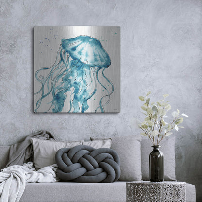 Luxe Metal Art 'Deep Sea X' by Anne Tavoletti, Metal Wall Art,36x36