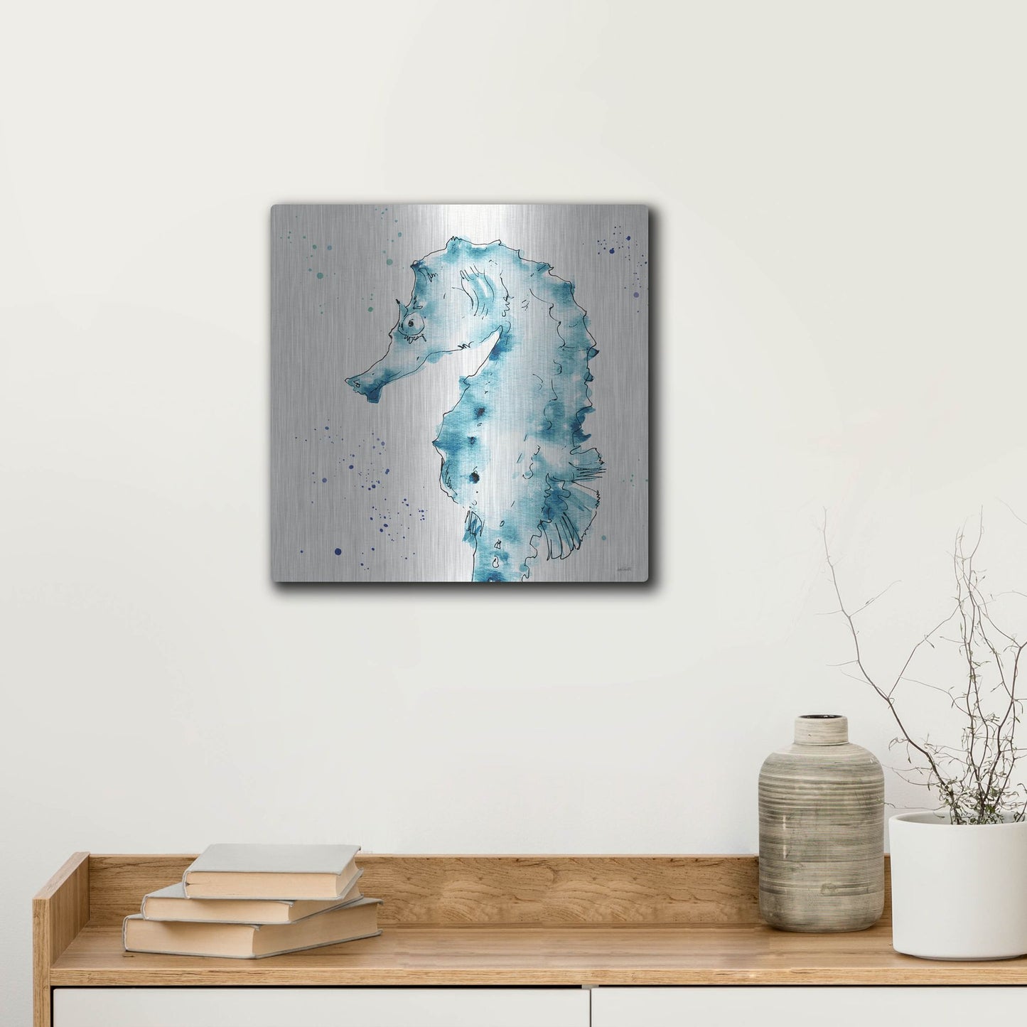 Luxe Metal Art 'Deep Sea XI' by Anne Tavoletti, Metal Wall Art,12x12