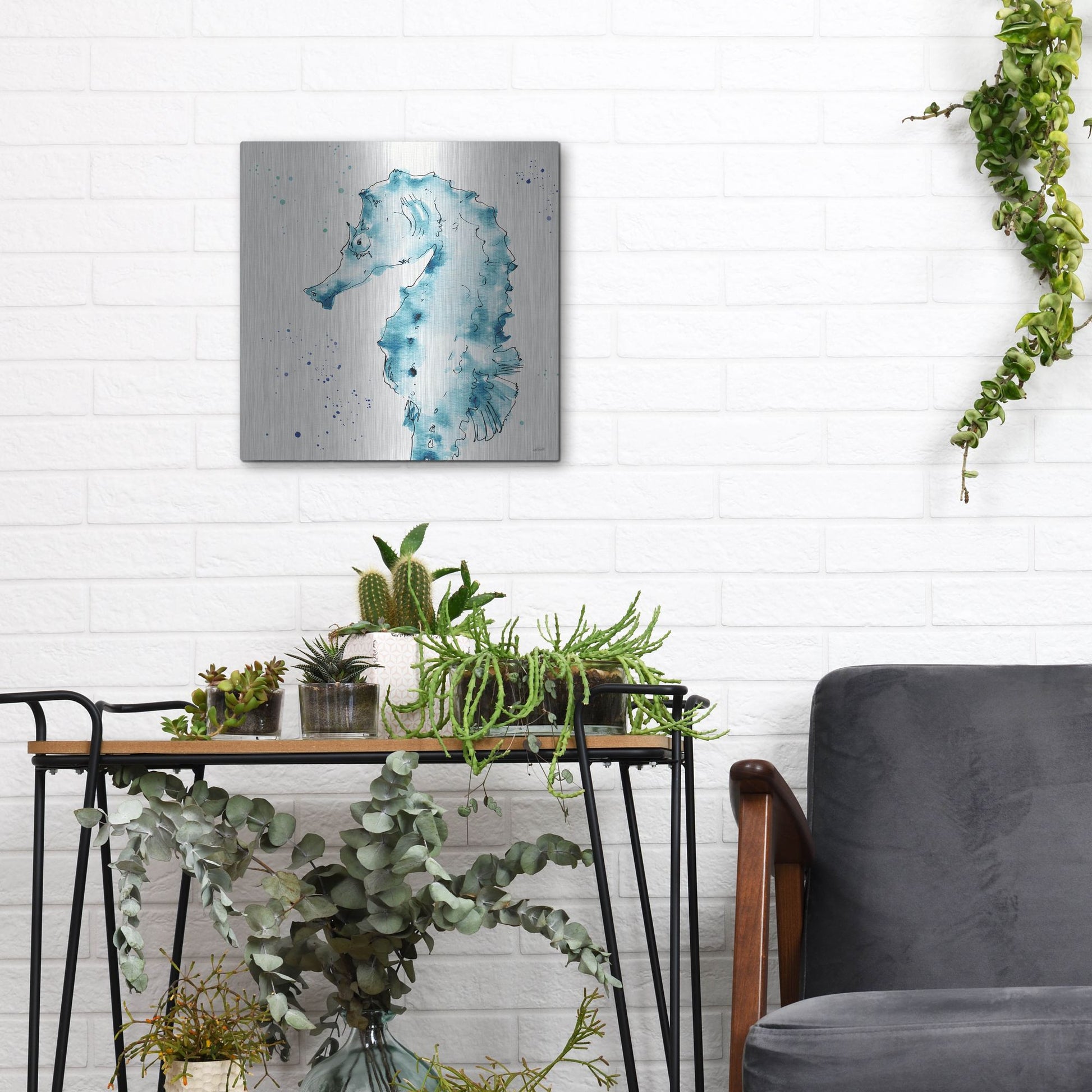 Luxe Metal Art 'Deep Sea XI' by Anne Tavoletti, Metal Wall Art,12x12