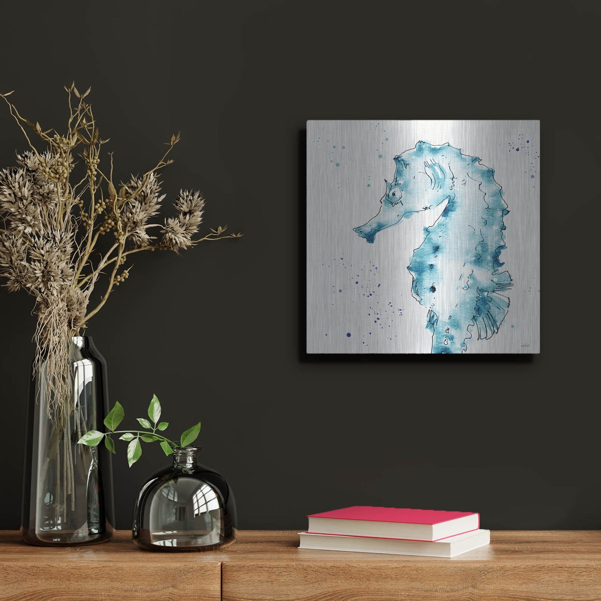 Luxe Metal Art 'Deep Sea XI' by Anne Tavoletti, Metal Wall Art,12x12