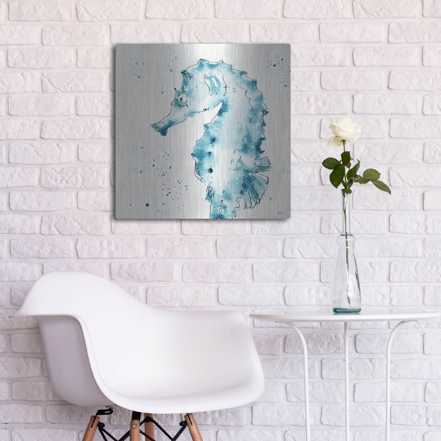 Luxe Metal Art 'Deep Sea XI' by Anne Tavoletti, Metal Wall Art,24x24