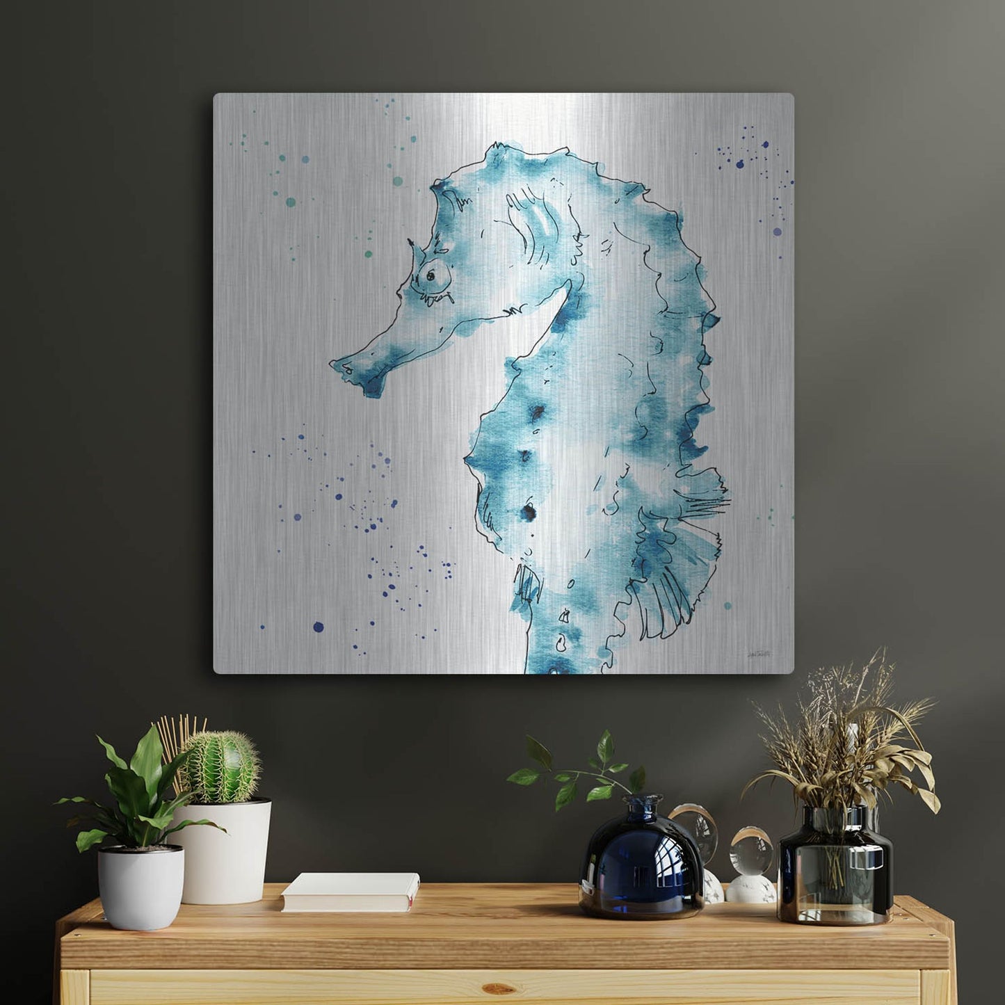 Luxe Metal Art 'Deep Sea XI' by Anne Tavoletti, Metal Wall Art,24x24