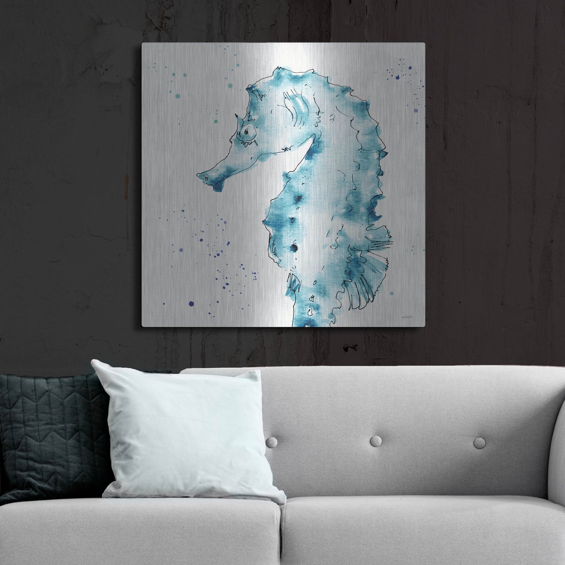 Luxe Metal Art 'Deep Sea XI' by Anne Tavoletti, Metal Wall Art,36x36