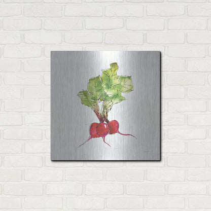 Luxe Metal Art 'Veggie Market II Radish' by Anne Tavoletti, Metal Wall Art,24x24