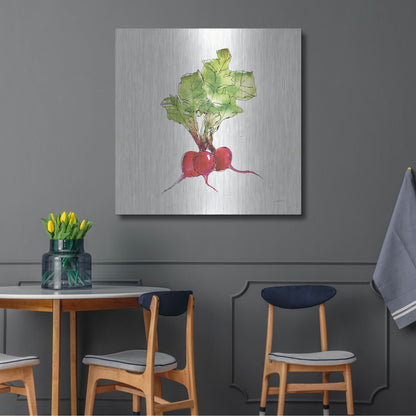 Luxe Metal Art 'Veggie Market II Radish' by Anne Tavoletti, Metal Wall Art,36x36