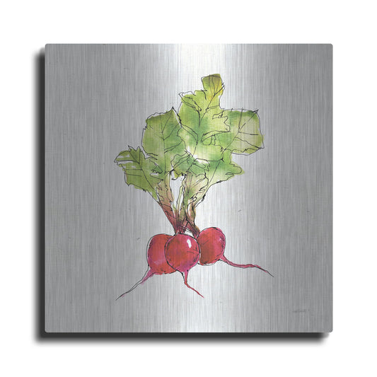 Luxe Metal Art 'Veggie Market II Radish' by Anne Tavoletti, Metal Wall Art