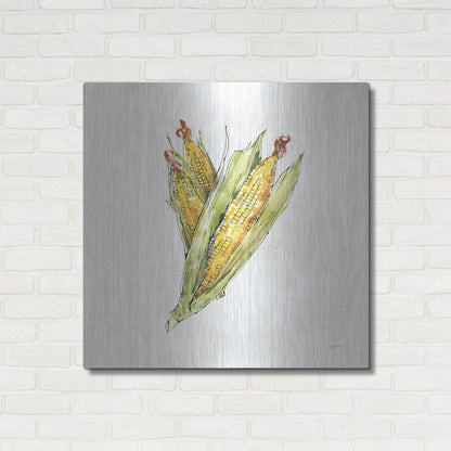 Luxe Metal Art 'Veggie Market III Corn' by Anne Tavoletti, Metal Wall Art,36x36