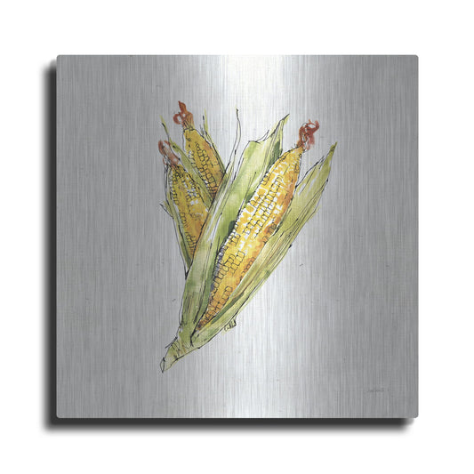 Luxe Metal Art 'Veggie Market III Corn' by Anne Tavoletti, Metal Wall Art