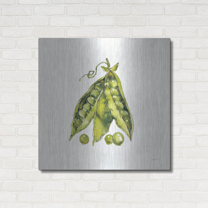Luxe Metal Art 'Veggie Market IV Peas' by Anne Tavoletti, Metal Wall Art,36x36