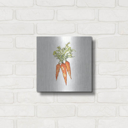 Luxe Metal Art 'Veggie Market V Carrots' by Anne Tavoletti, Metal Wall Art,12x12