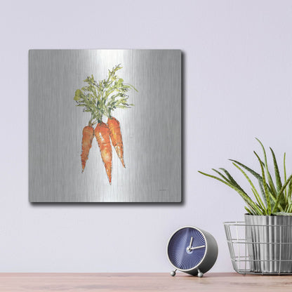 Luxe Metal Art 'Veggie Market V Carrots' by Anne Tavoletti, Metal Wall Art,12x12