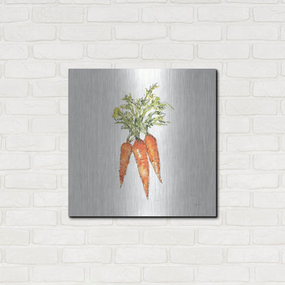 Luxe Metal Art 'Veggie Market V Carrots' by Anne Tavoletti, Metal Wall Art,24x24