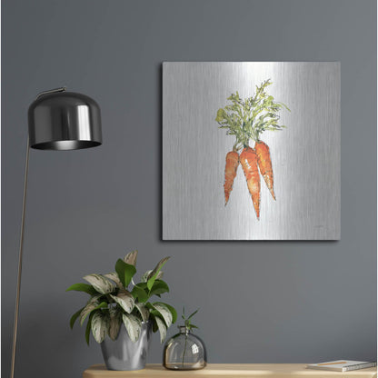 Luxe Metal Art 'Veggie Market V Carrots' by Anne Tavoletti, Metal Wall Art,24x24