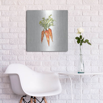 Luxe Metal Art 'Veggie Market V Carrots' by Anne Tavoletti, Metal Wall Art,24x24