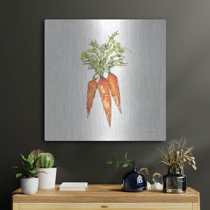 Luxe Metal Art 'Veggie Market V Carrots' by Anne Tavoletti, Metal Wall Art,24x24
