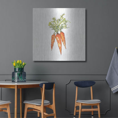 Luxe Metal Art 'Veggie Market V Carrots' by Anne Tavoletti, Metal Wall Art,36x36