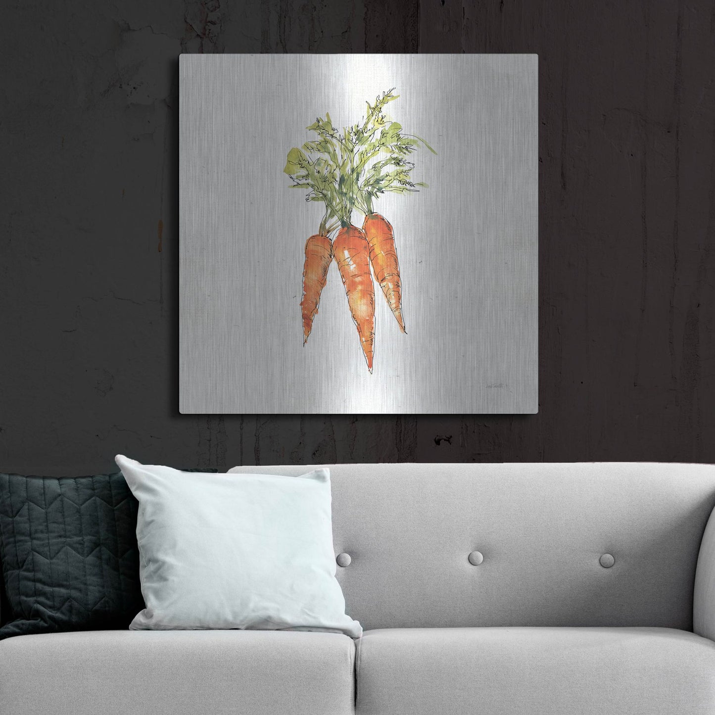 Luxe Metal Art 'Veggie Market V Carrots' by Anne Tavoletti, Metal Wall Art,36x36