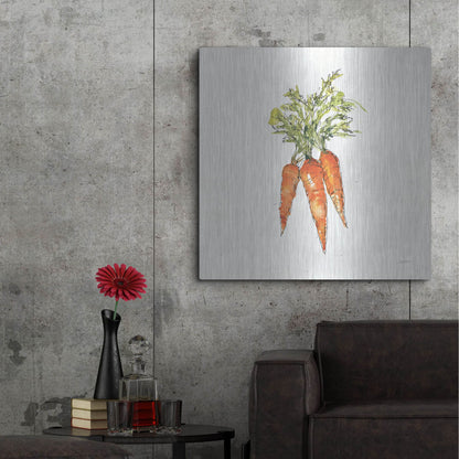 Luxe Metal Art 'Veggie Market V Carrots' by Anne Tavoletti, Metal Wall Art,36x36