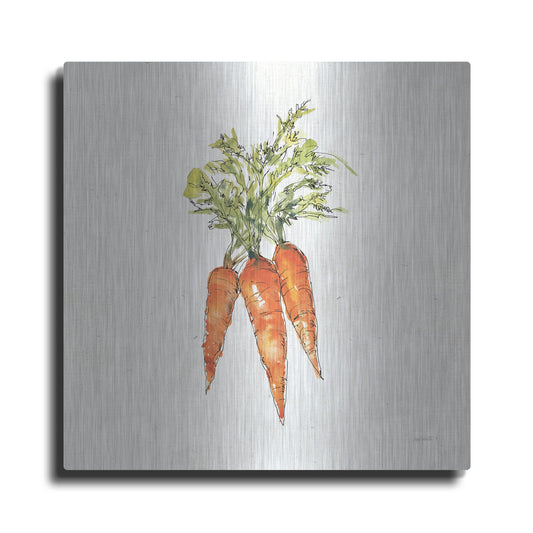 Luxe Metal Art 'Veggie Market V Carrots' by Anne Tavoletti, Metal Wall Art