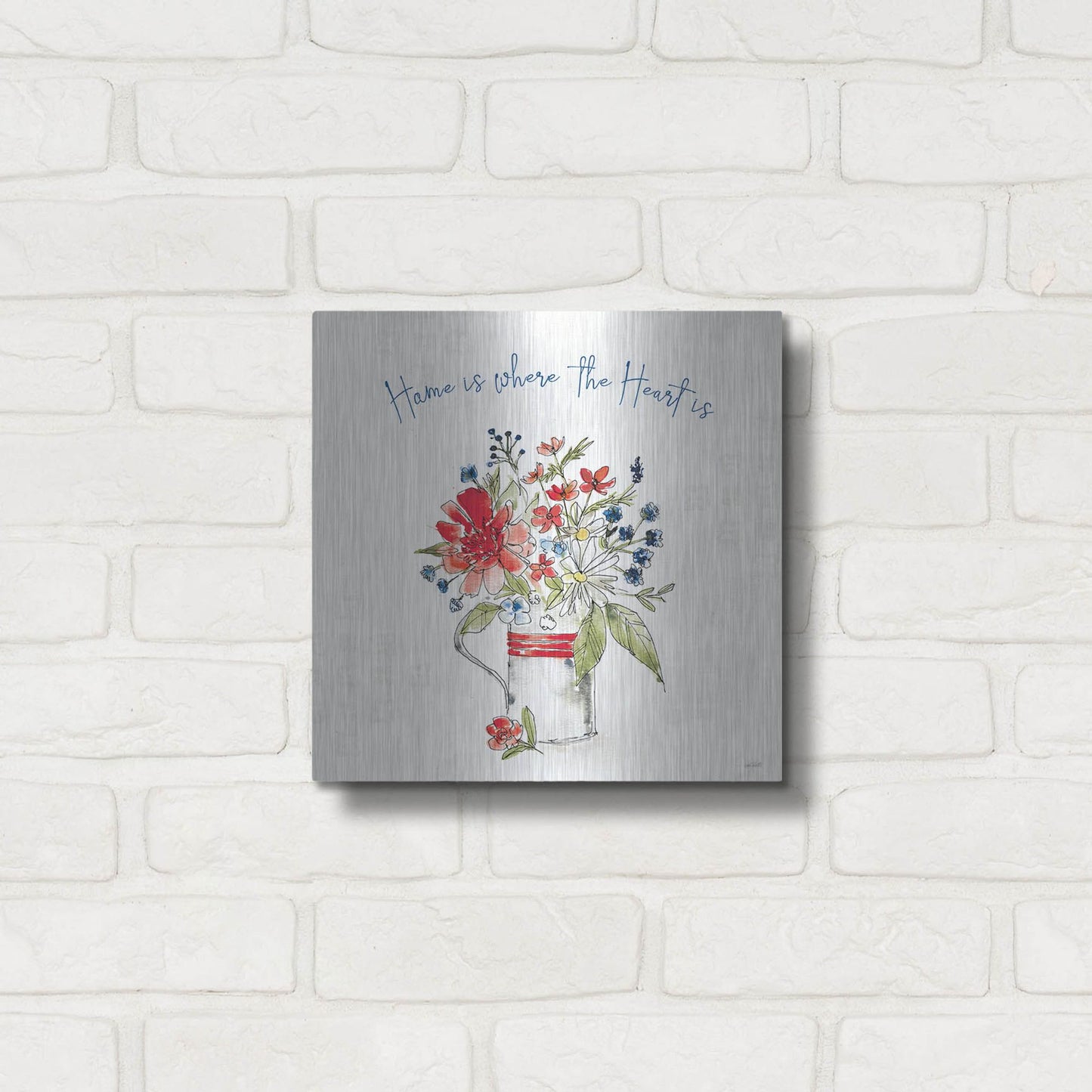 Luxe Metal Art 'Americana Mood II' by Anne Tavoletti, Metal Wall Art,12x12