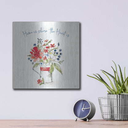 Luxe Metal Art 'Americana Mood II' by Anne Tavoletti, Metal Wall Art,12x12