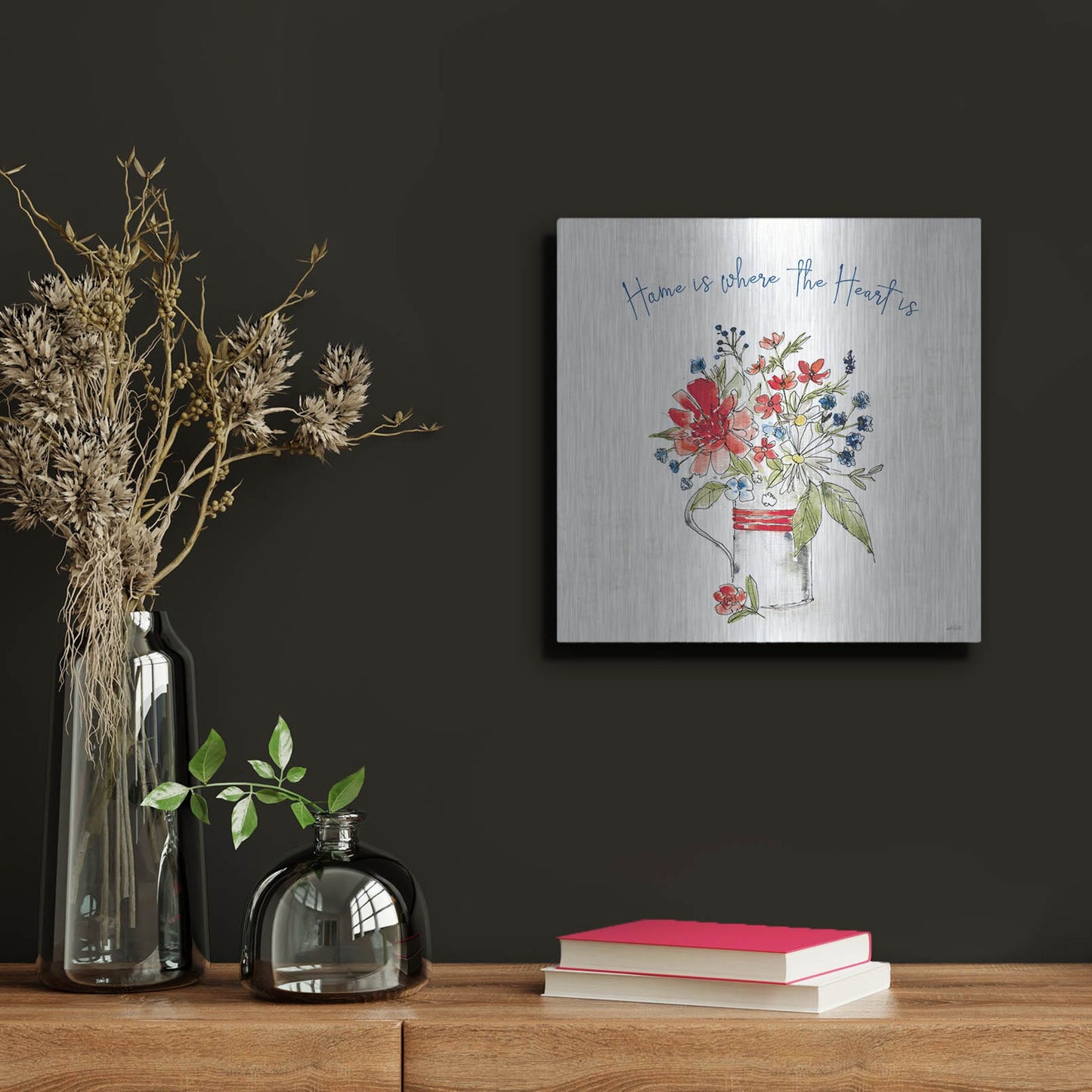 Luxe Metal Art 'Americana Mood II' by Anne Tavoletti, Metal Wall Art,12x12