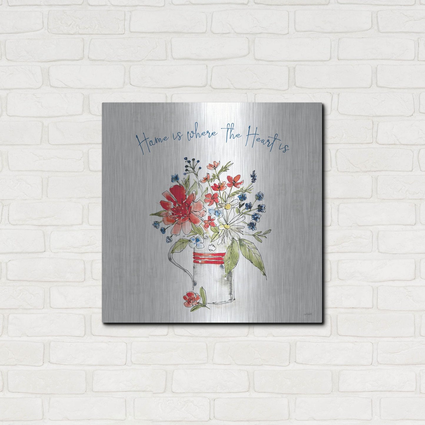 Luxe Metal Art 'Americana Mood II' by Anne Tavoletti, Metal Wall Art,24x24