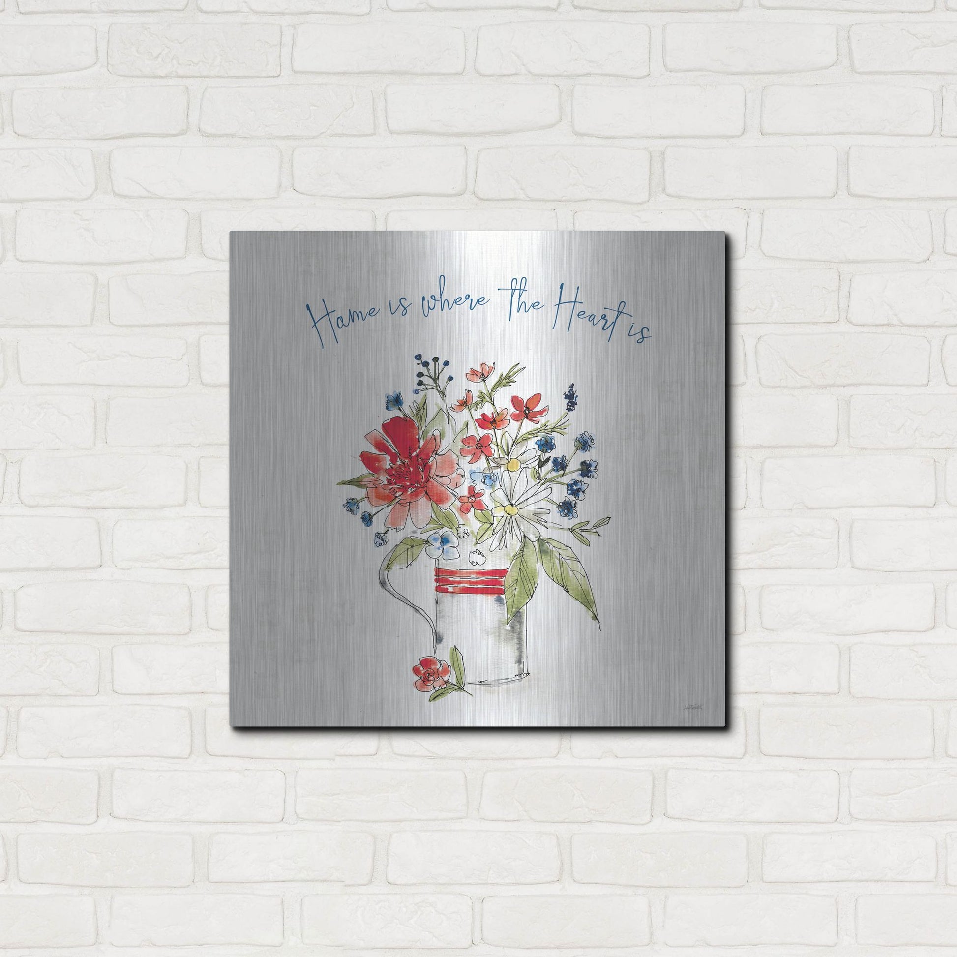 Luxe Metal Art 'Americana Mood II' by Anne Tavoletti, Metal Wall Art,24x24