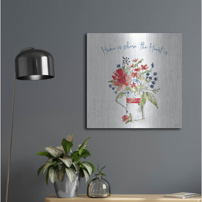 Luxe Metal Art 'Americana Mood II' by Anne Tavoletti, Metal Wall Art,24x24