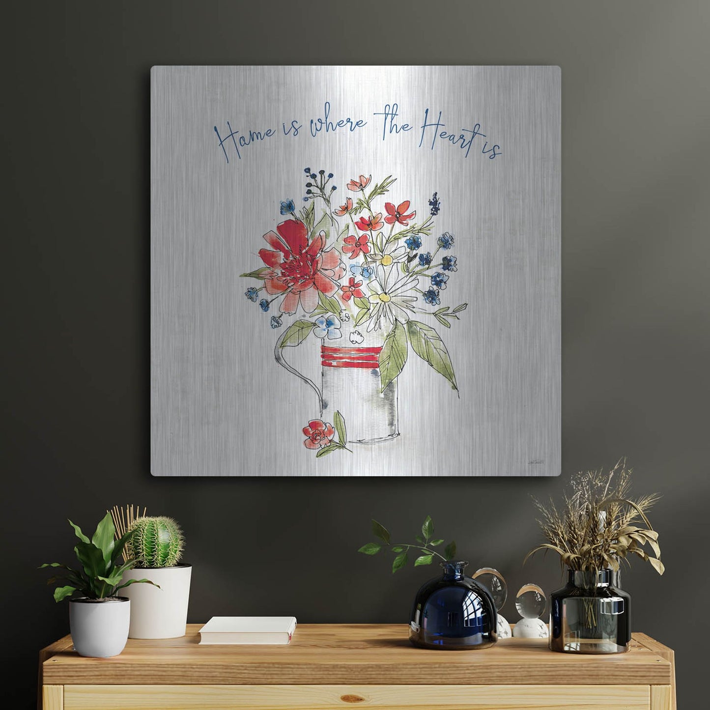 Luxe Metal Art 'Americana Mood II' by Anne Tavoletti, Metal Wall Art,24x24