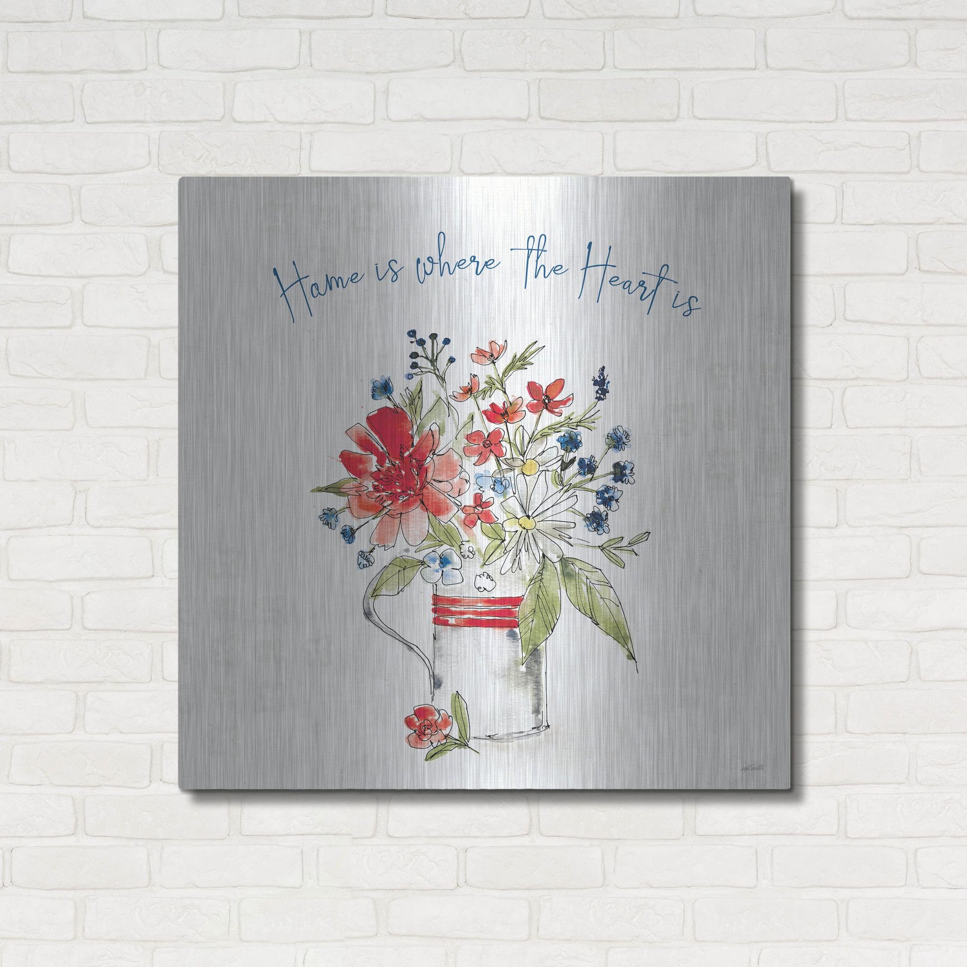 Luxe Metal Art 'Americana Mood II' by Anne Tavoletti, Metal Wall Art,36x36