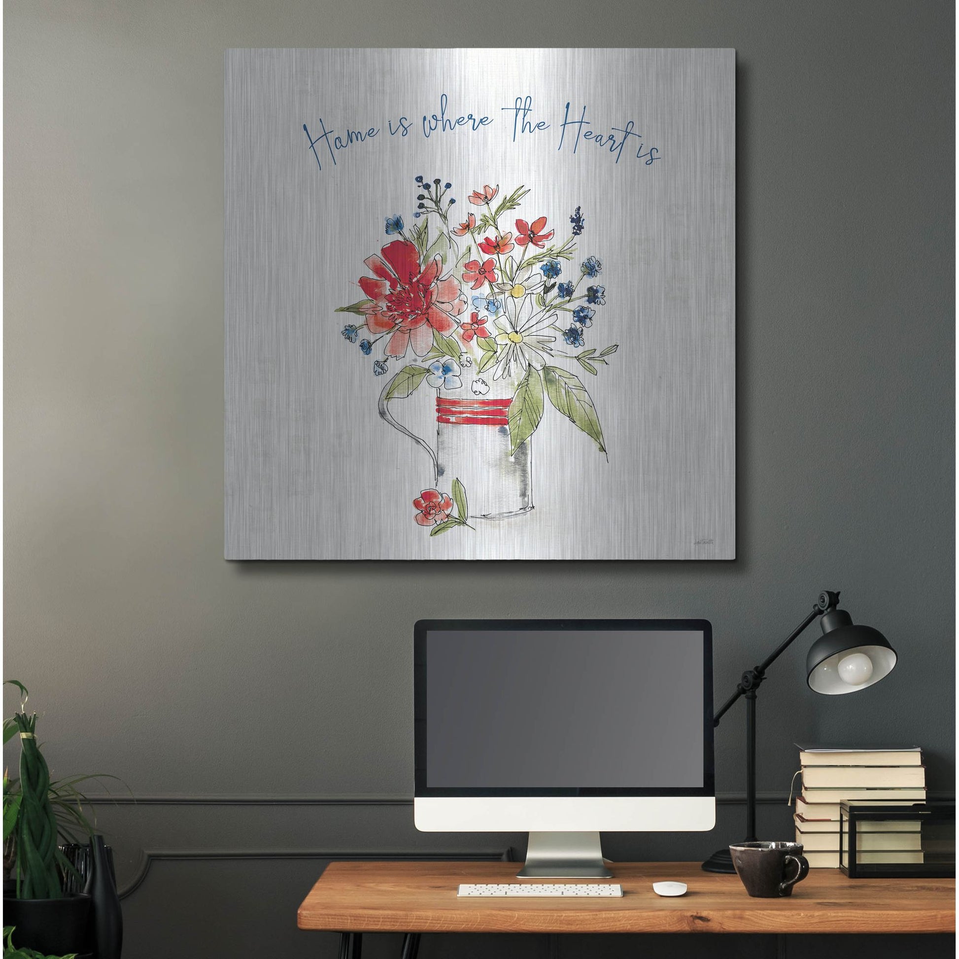 Luxe Metal Art 'Americana Mood II' by Anne Tavoletti, Metal Wall Art,36x36