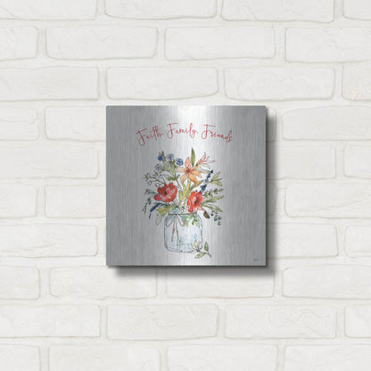 Luxe Metal Art 'Americana Mood III' by Anne Tavoletti, Metal Wall Art,12x12