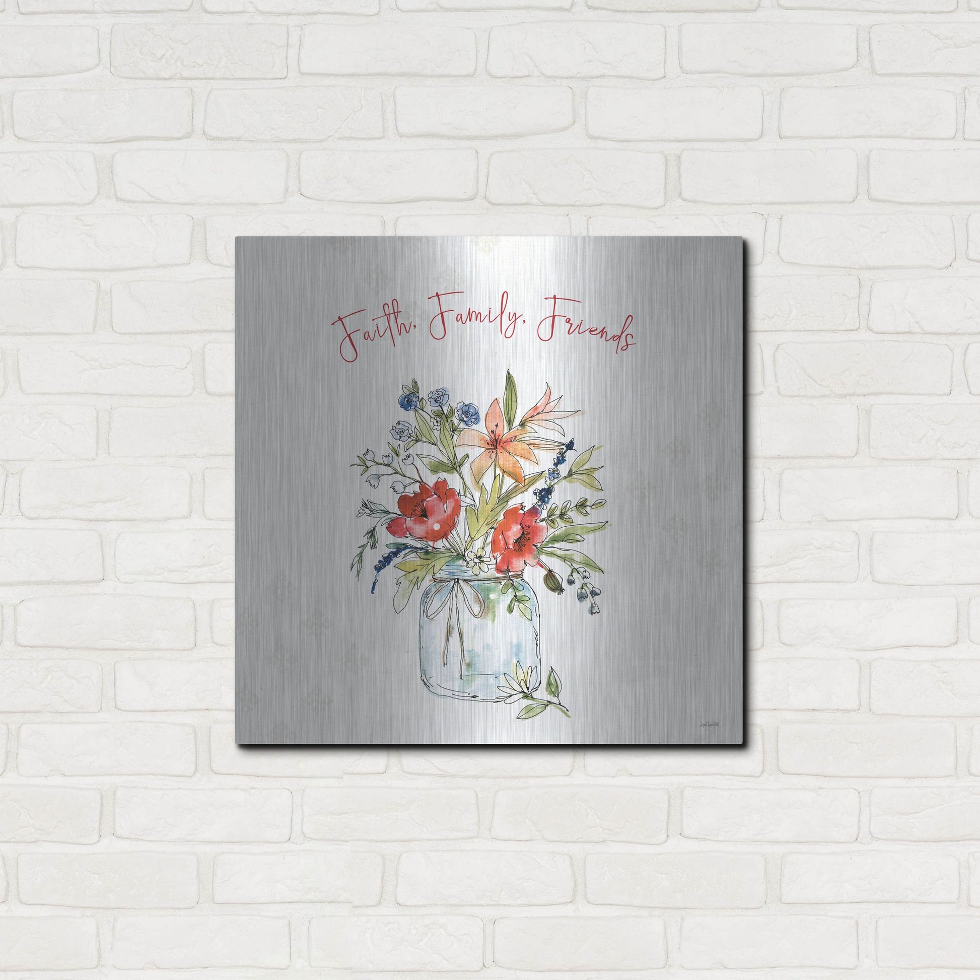 Luxe Metal Art 'Americana Mood III' by Anne Tavoletti, Metal Wall Art,24x24