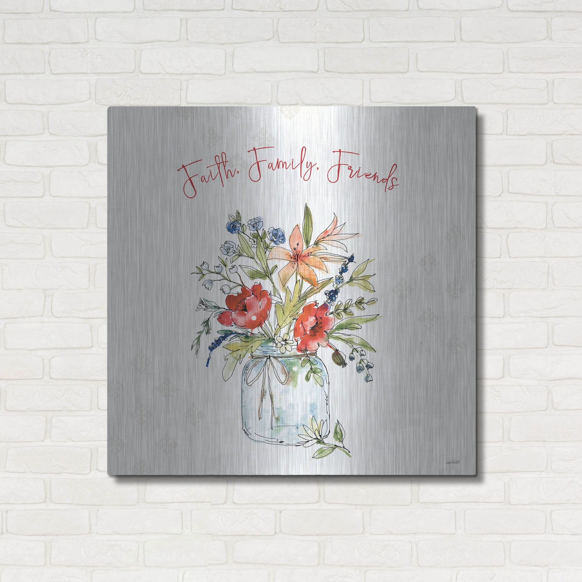 Luxe Metal Art 'Americana Mood III' by Anne Tavoletti, Metal Wall Art,36x36