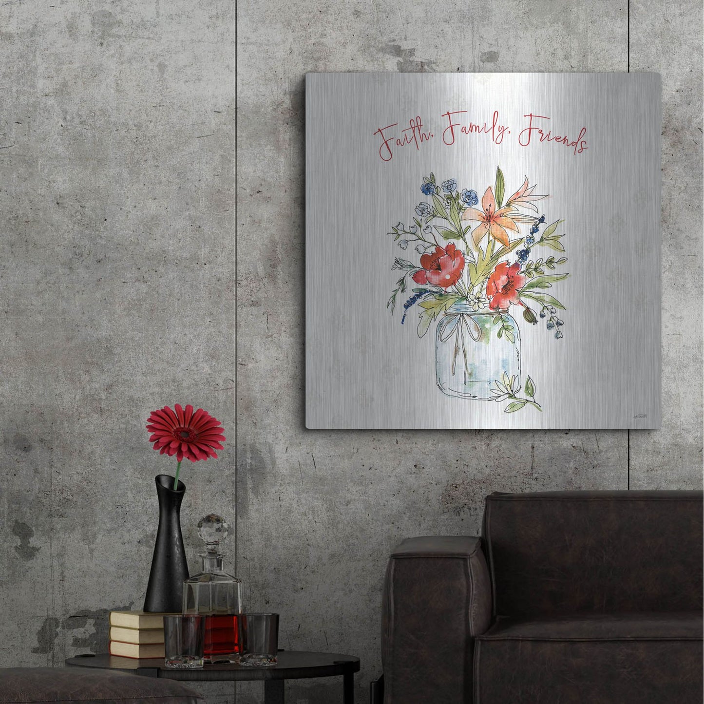 Luxe Metal Art 'Americana Mood III' by Anne Tavoletti, Metal Wall Art,36x36