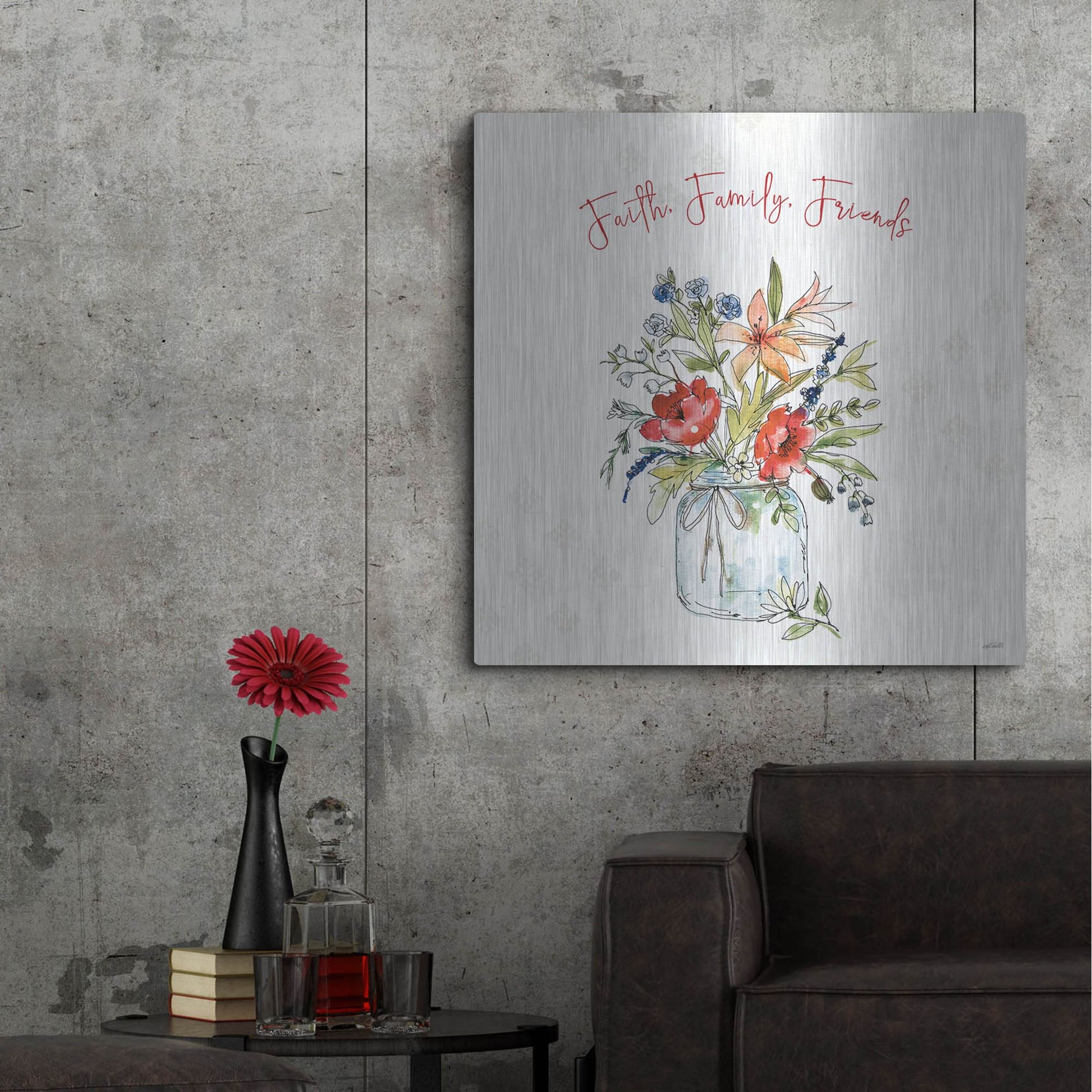 Luxe Metal Art 'Americana Mood III' by Anne Tavoletti, Metal Wall Art,36x36