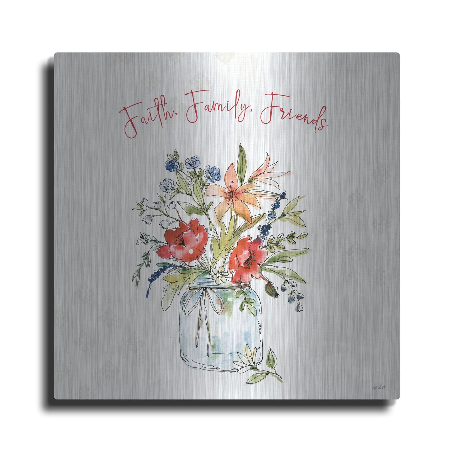 Luxe Metal Art 'Americana Mood III' by Anne Tavoletti, Metal Wall Art