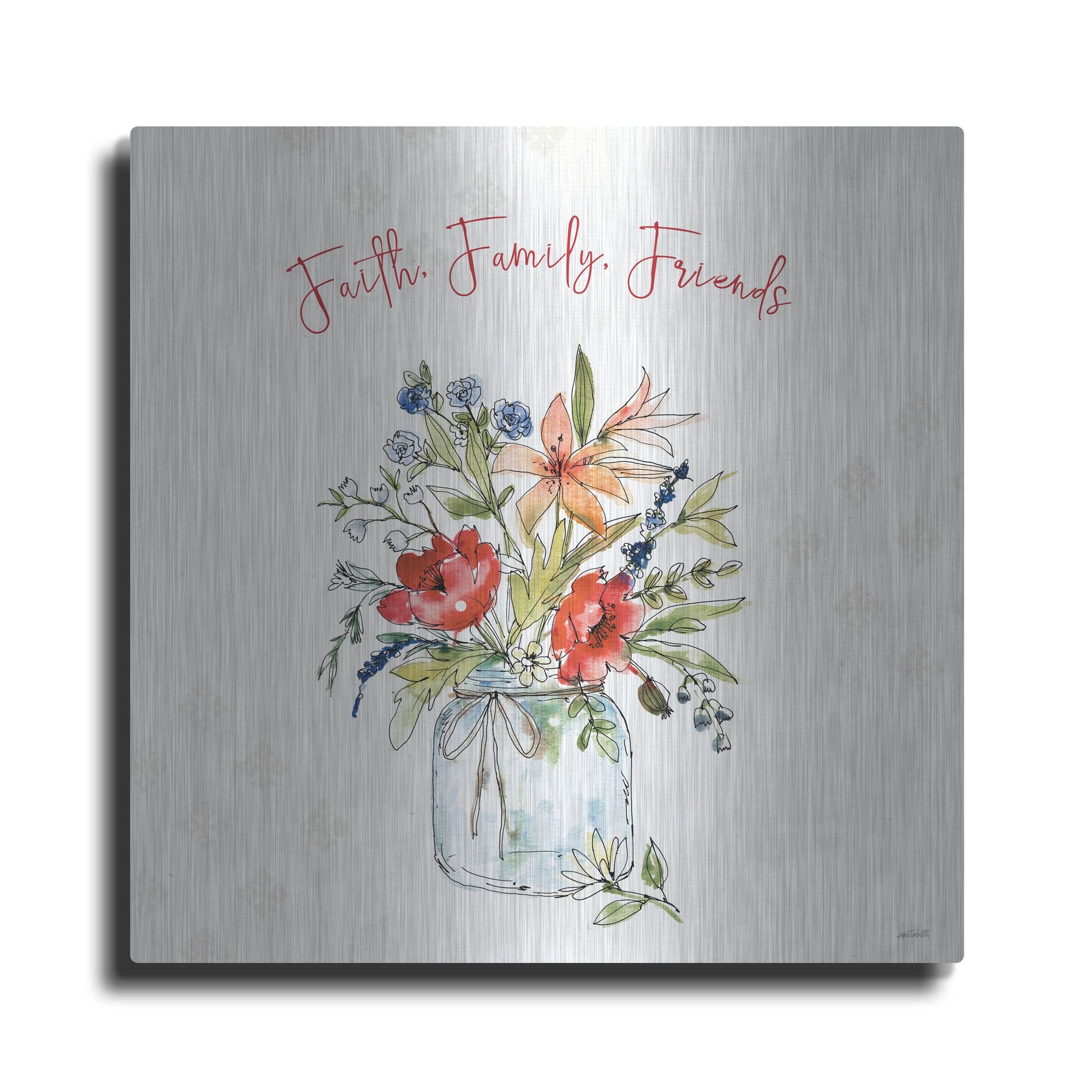 Luxe Metal Art 'Americana Mood III' by Anne Tavoletti, Metal Wall Art