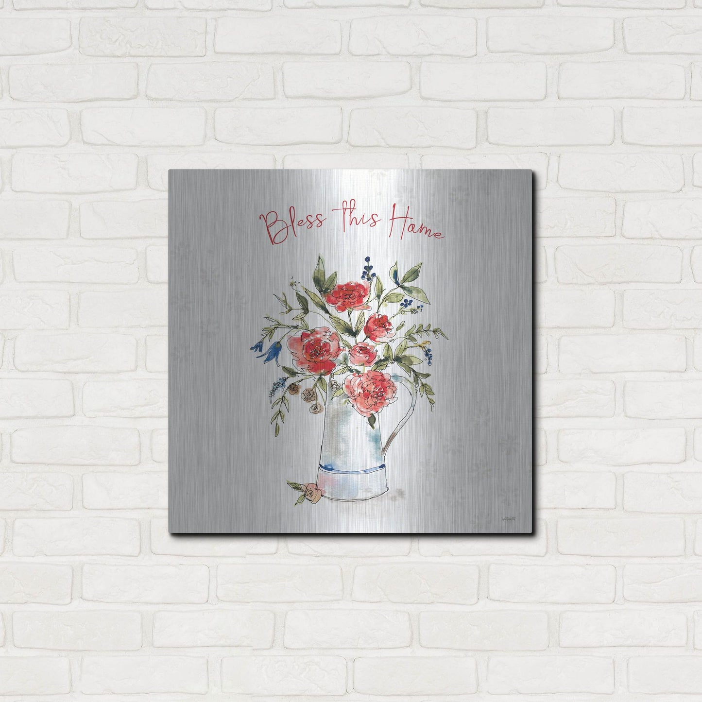 Luxe Metal Art 'Americana Mood IV' by Anne Tavoletti, Metal Wall Art,24x24