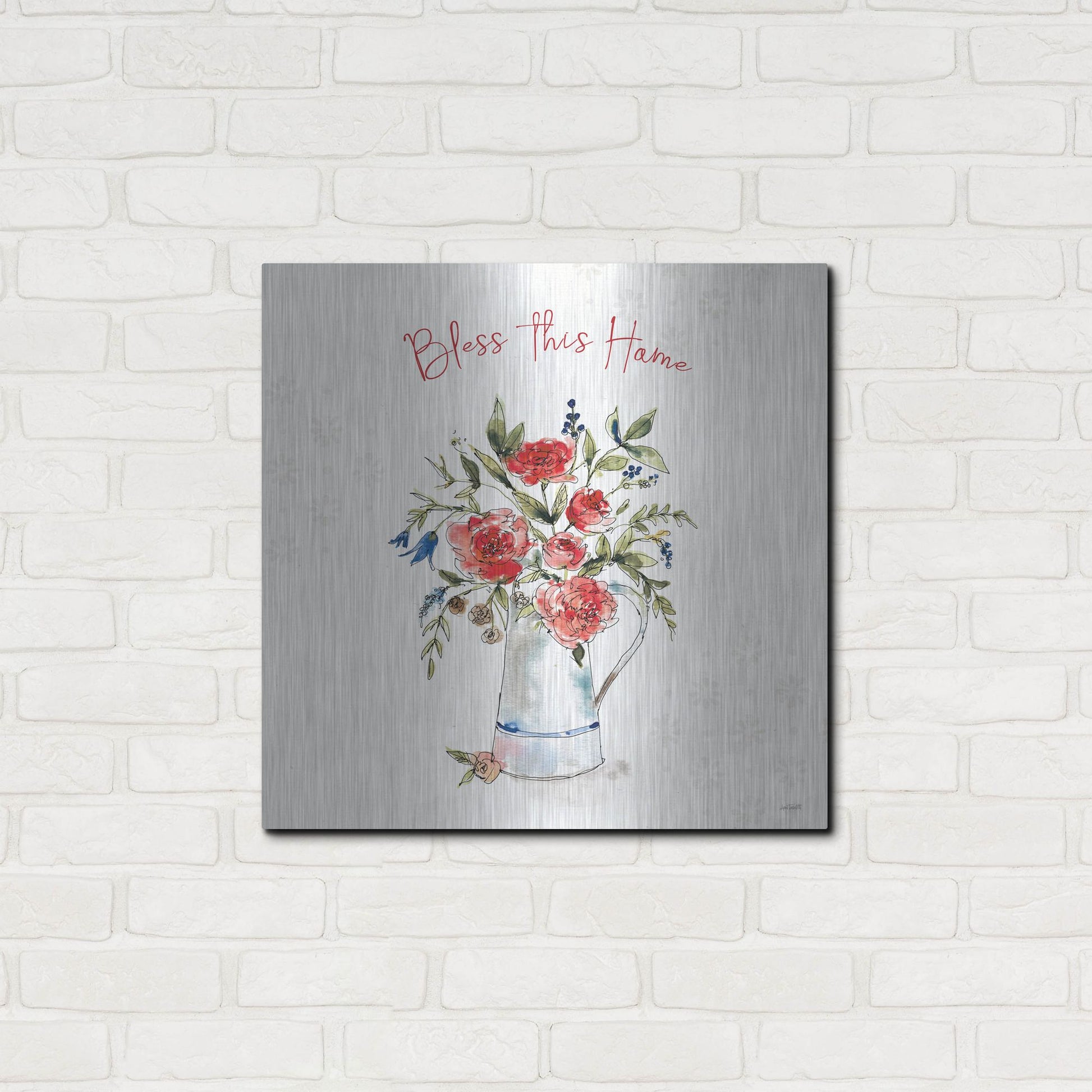 Luxe Metal Art 'Americana Mood IV' by Anne Tavoletti, Metal Wall Art,24x24