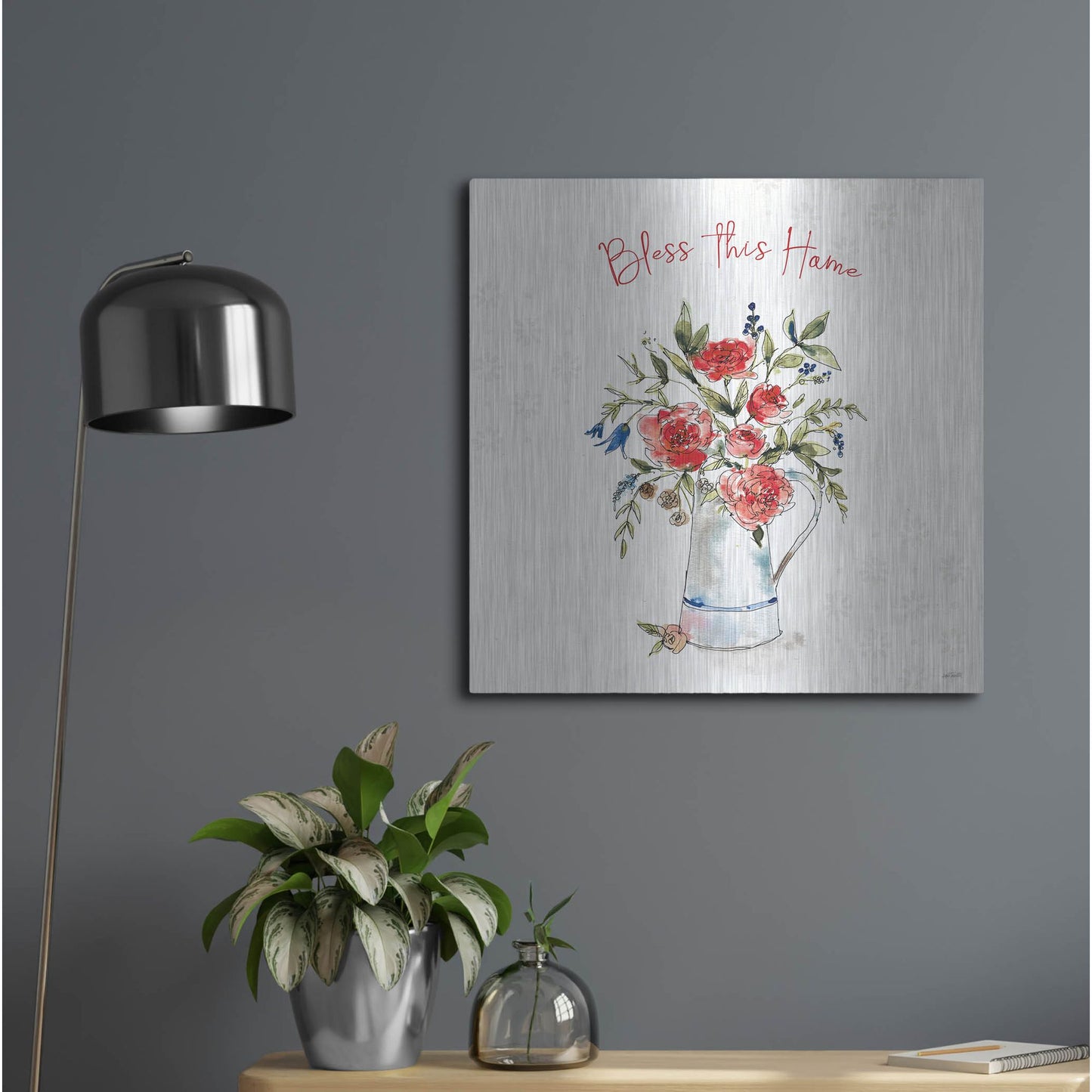 Luxe Metal Art 'Americana Mood IV' by Anne Tavoletti, Metal Wall Art,24x24